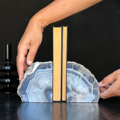 Agate Bookends, Supersized Geode bookends, Premium quality crystals, extra large geode bookends