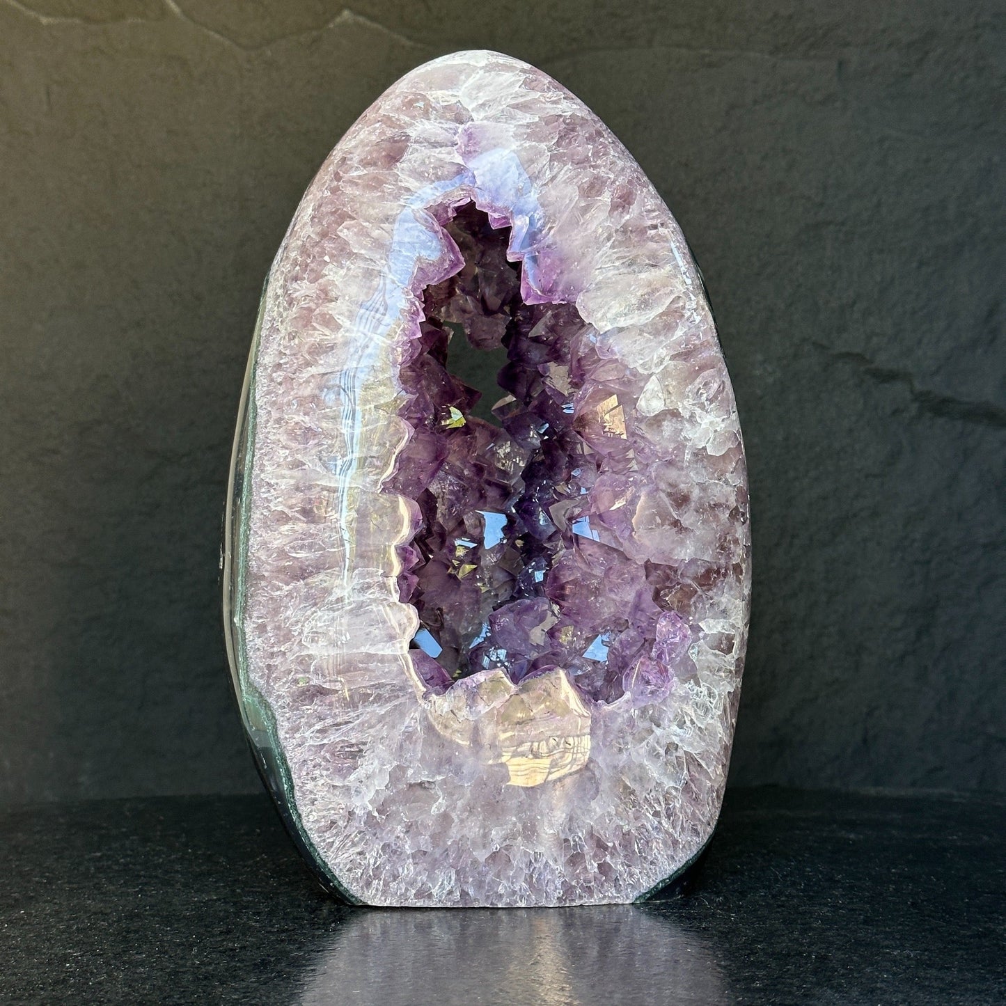 Uruguayan Amethyst and Quartz Cave, Natural Geode, 12 inches Amethyst crystal