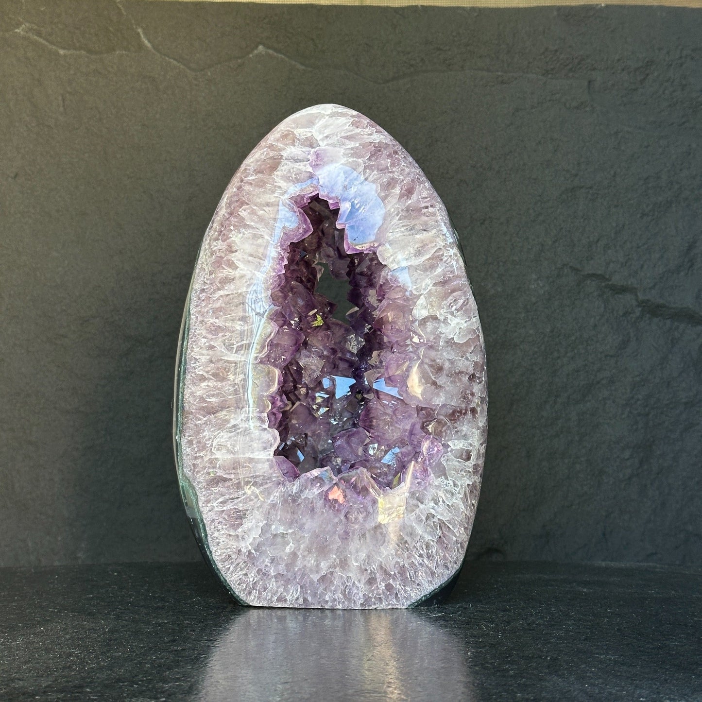 Uruguayan Amethyst and Quartz Cave, Natural Geode, 12 inches Amethyst crystal