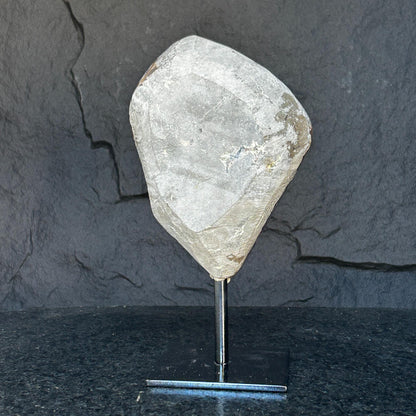 Natural Amethyst Crystal Geode, Purple Amethyst Crystal on Stand, Metallic Stand Included