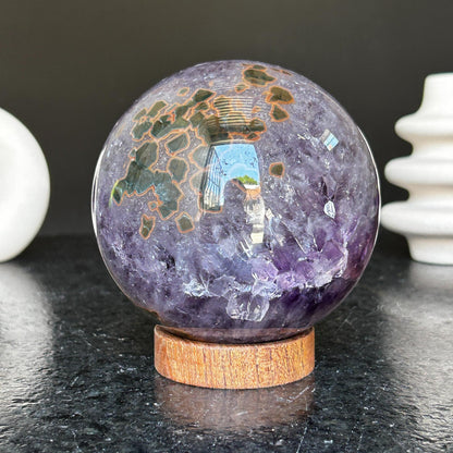 Amethyst Sphere with Agate formations