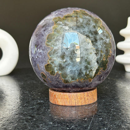 Amethyst Sphere with Agate formations