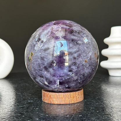 Amethyst Sphere with Agate formations