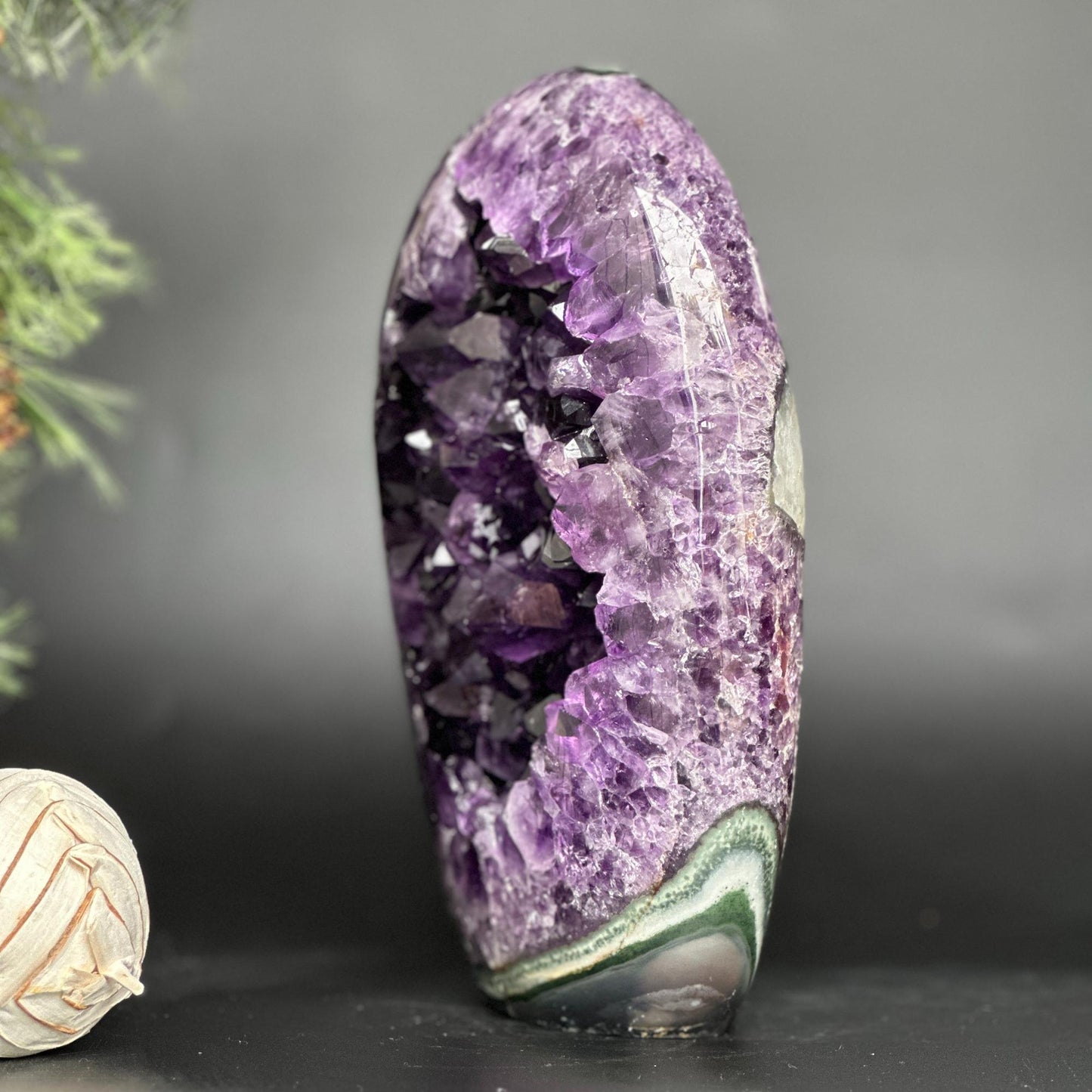 Extra Large Amethyst Geode Cave, Oval shaped Full polished stone, Stunning decor piece, Giant Crystal