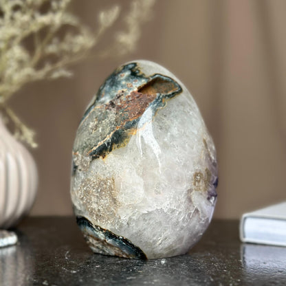 Genuine Amethyst Egg, Quartz Geode Cave, Crystal Cavern, Extra quality piece, Cut base polished specimen