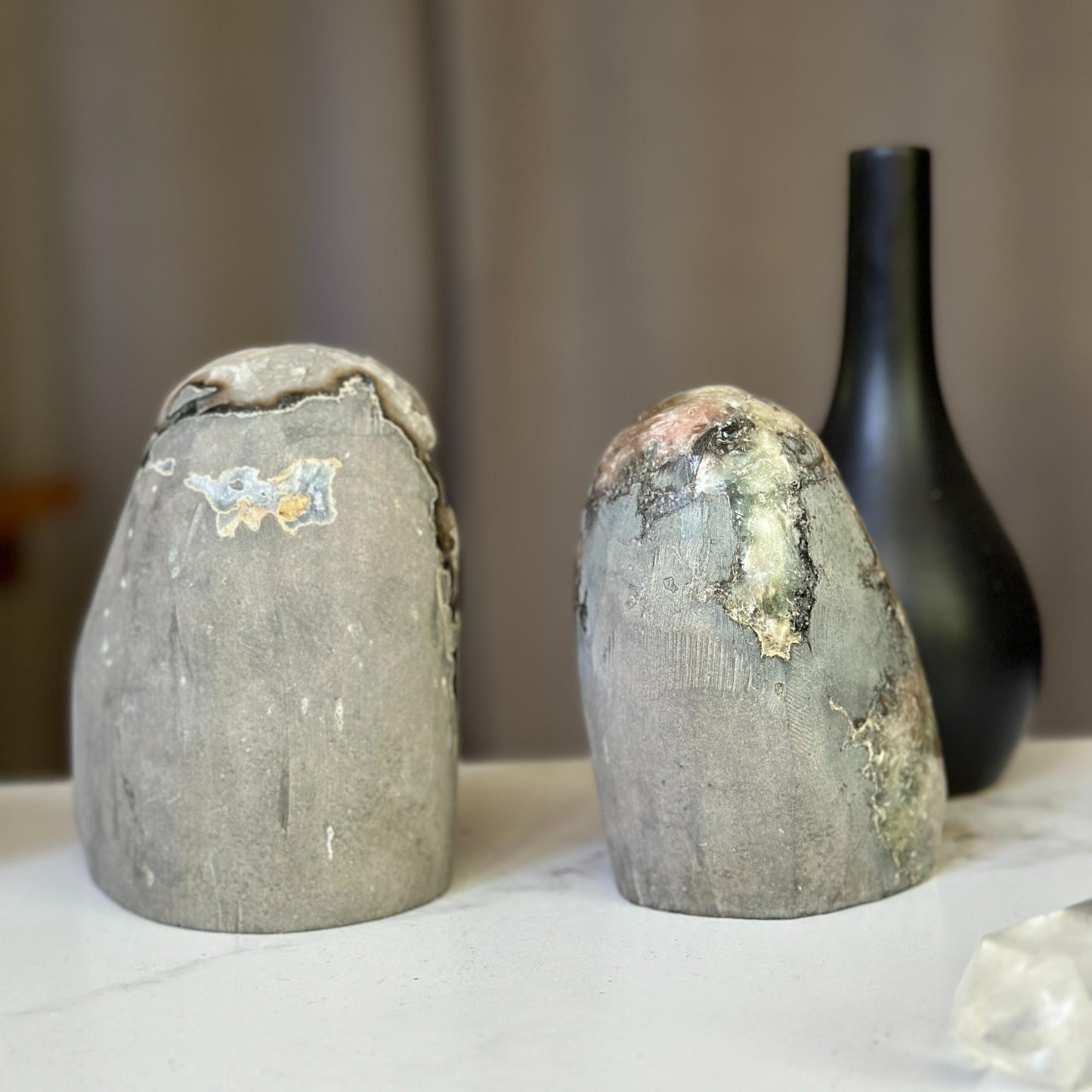 Free Form Crystal Stone SET, AAA quality rare amethyst crystal, goede with beautiful microcrystal formations and calcite