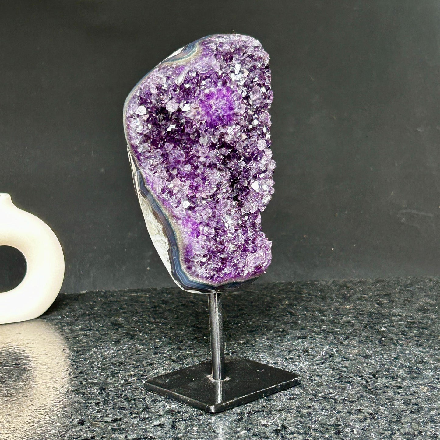 Incredible Crystal with Display Stand, Large Quartz, Amethyst geode on stand
