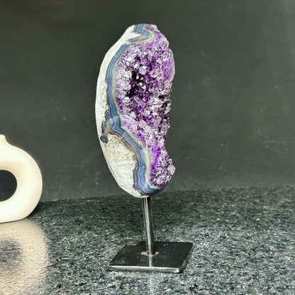 Incredible Crystal with Display Stand, Large Quartz, Amethyst geode on stand