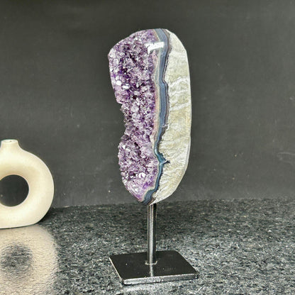 Incredible Crystal with Display Stand, Large Quartz, Amethyst geode on stand