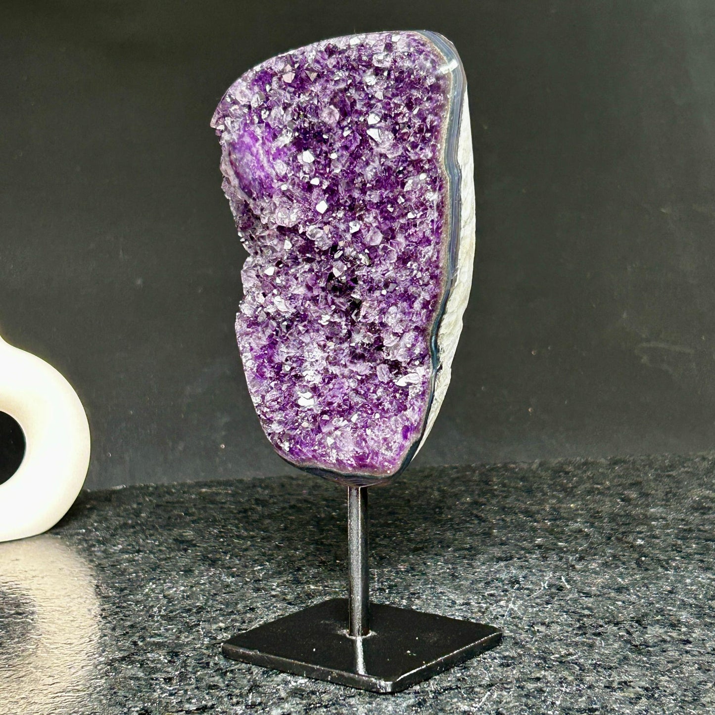 Incredible Crystal with Display Stand, Large Quartz, Amethyst geode on stand