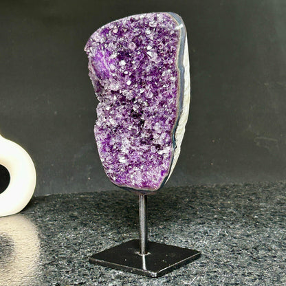 Incredible Crystal with Display Stand, Large Quartz, Amethyst geode on stand