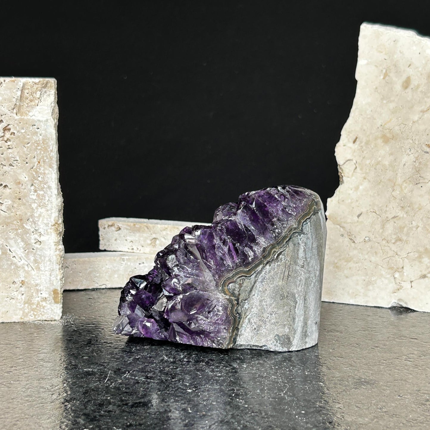 Top Grade Deep Purple Uruguayan Amethyst, Amethyst cluster with agate Formations