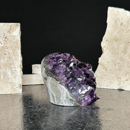 Top Grade Deep Purple Uruguayan Amethyst, Amethyst cluster with agate Formations