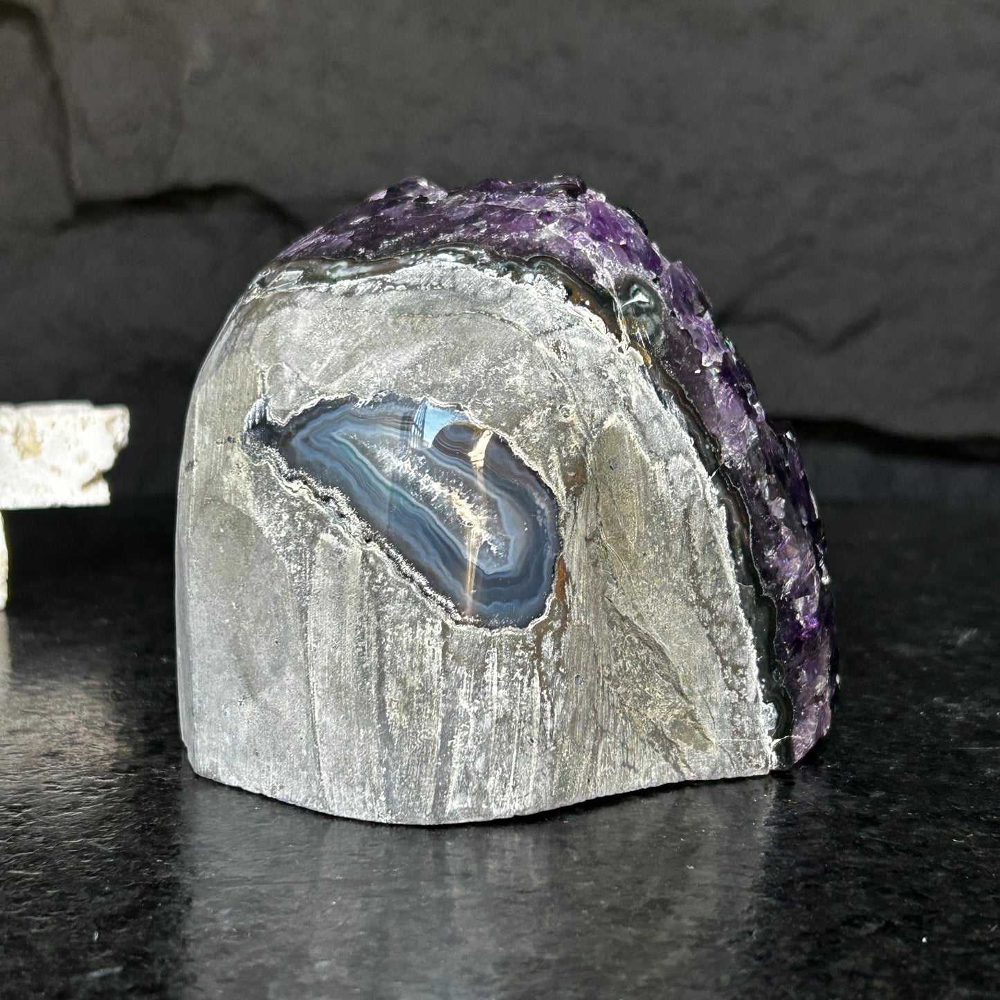 Amethyst Cave Geode with Agate formations, Huge Crystal Cluster for Collectors