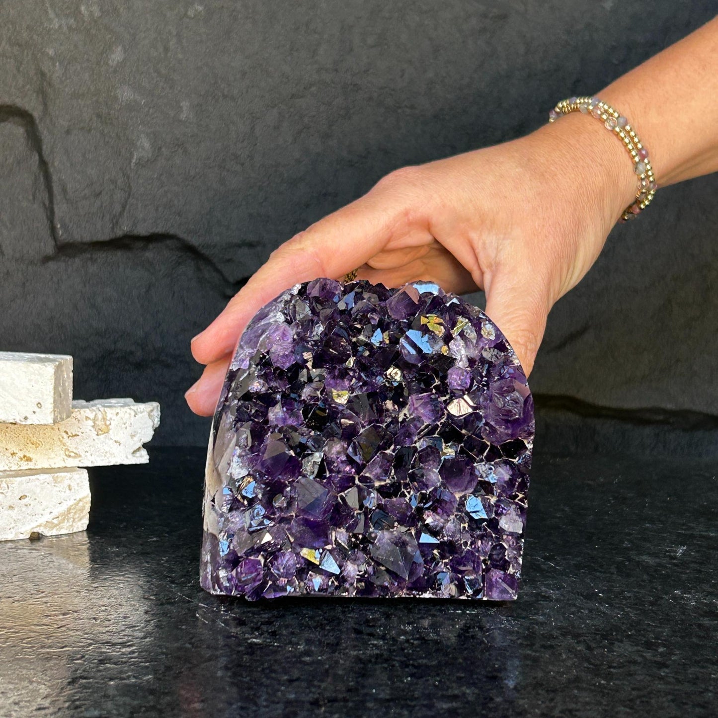 Amethyst Cave Geode with Agate formations, Huge Crystal Cluster for Collectors