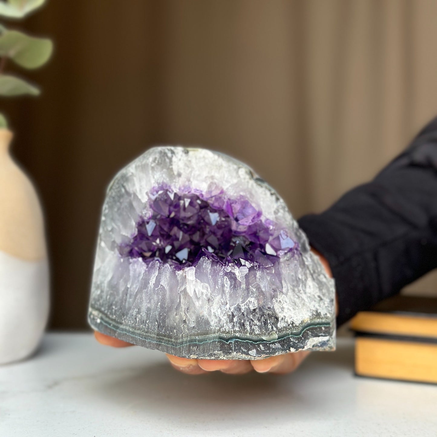 Purple crystal rock, large amethyst cluster for sale