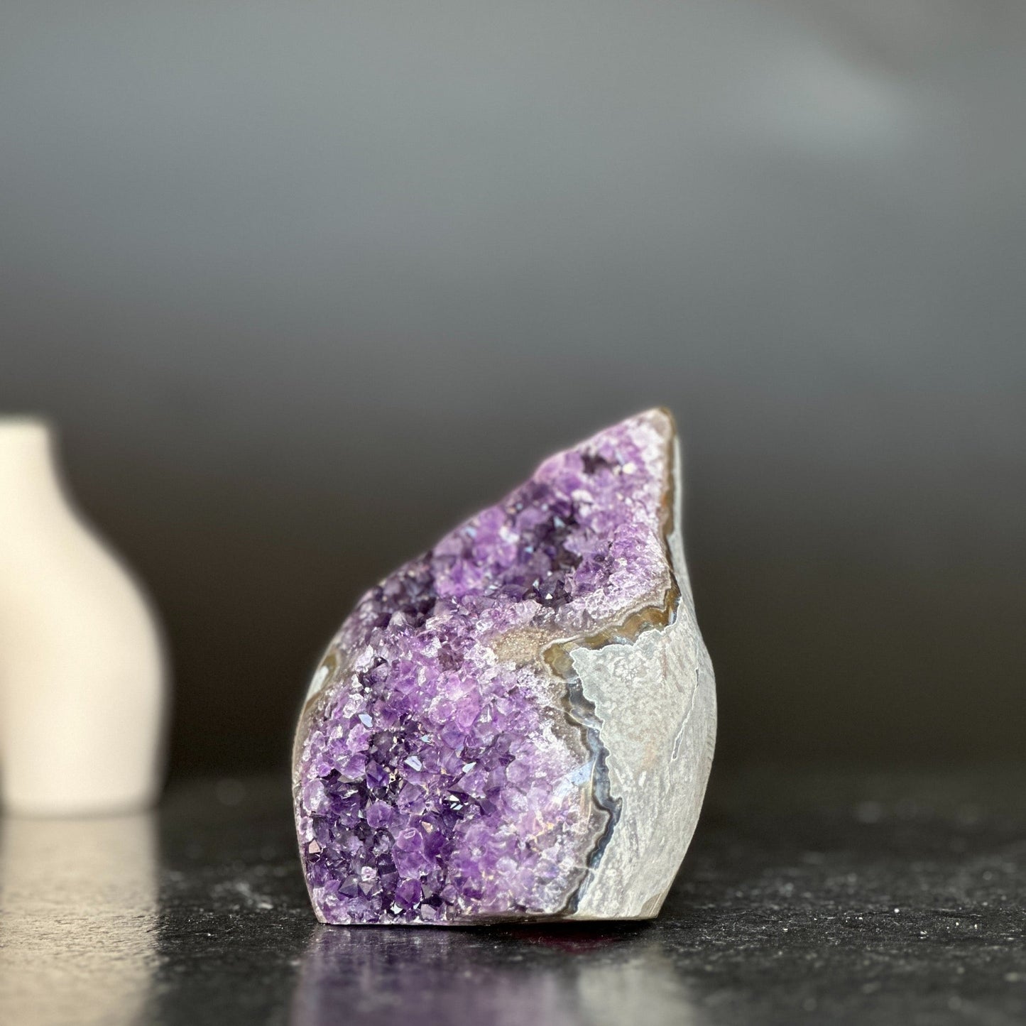 Amethyst gem, flame amethyst geode