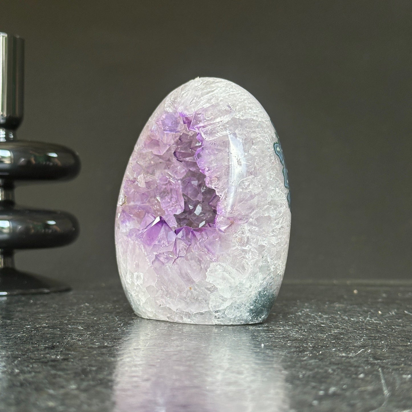 Superb Amethyst with Agate and Quartz formations, 5 in tall Extra Large Amethyst Cave, Oval Shaped Stone, Extra Large Collector piece