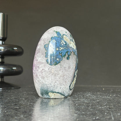 Superb Amethyst with Agate and Quartz formations, 5 in tall Extra Large Amethyst Cave, Oval Shaped Stone, Extra Large Collector piece