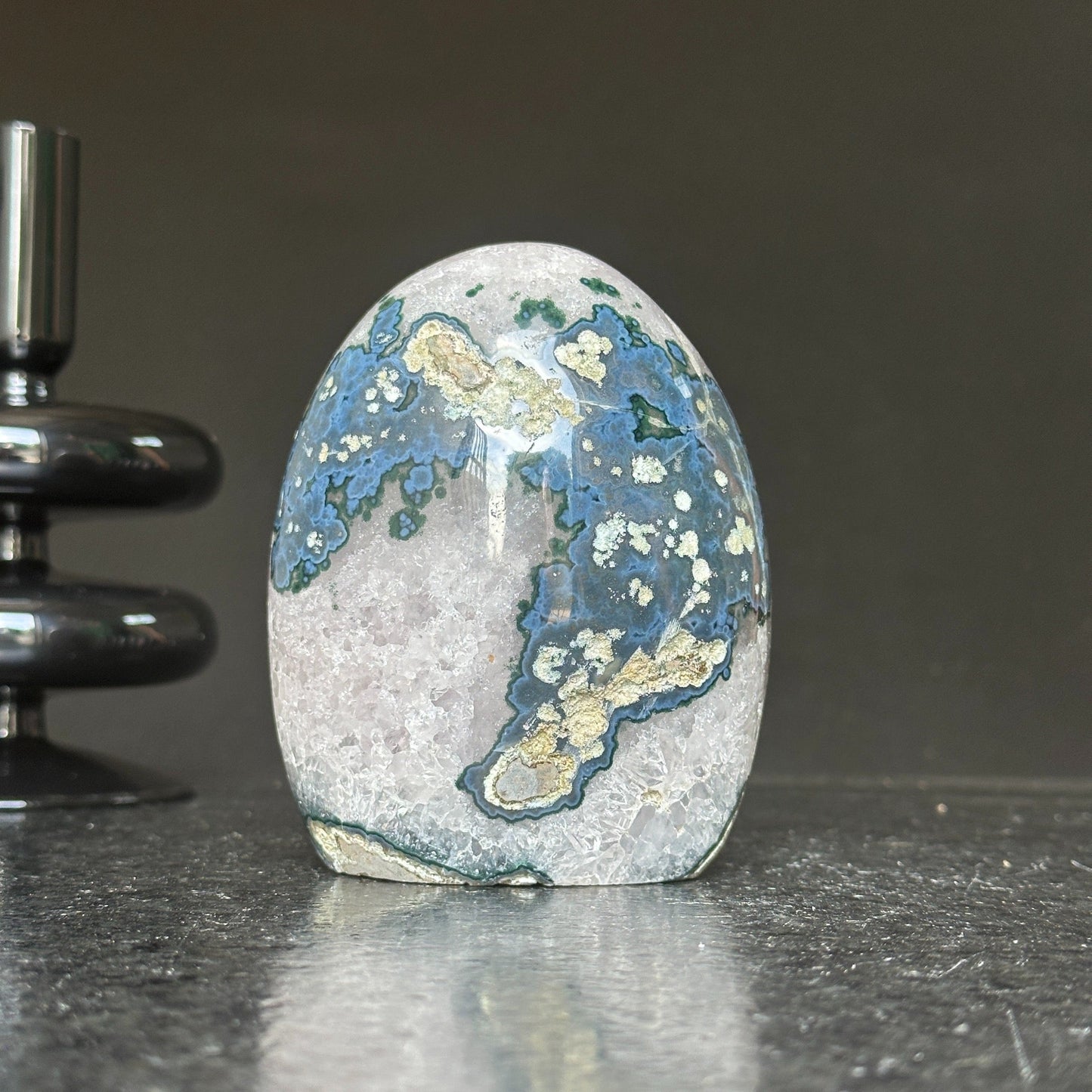 Superb Amethyst with Agate and Quartz formations, 5 in tall Extra Large Amethyst Cave, Oval Shaped Stone, Extra Large Collector piece