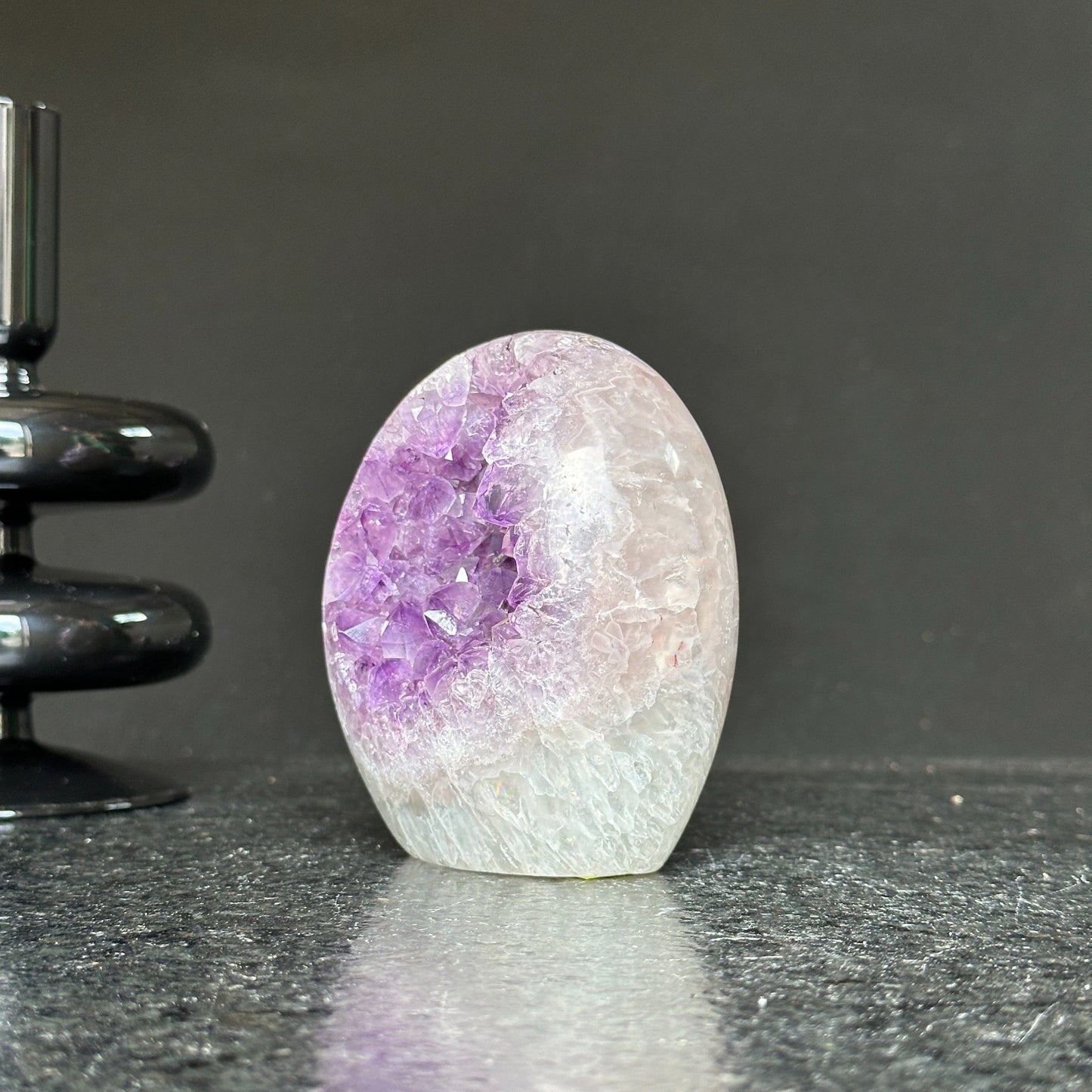 Incredible Deep Purple Amethyst Stone, Egg shaped crystal piece, AAA amethyst quality Oval Full polished Crystal