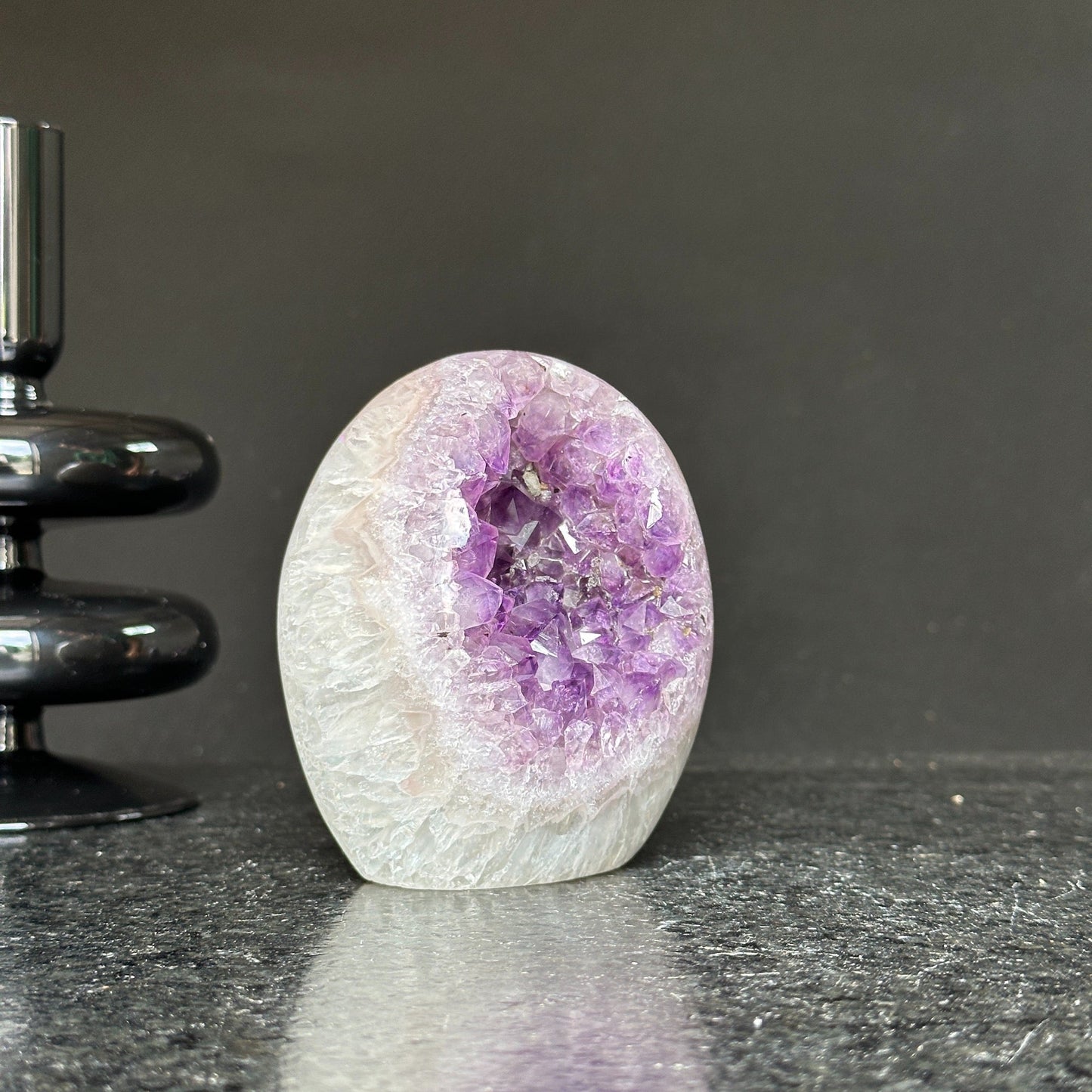 Incredible Deep Purple Amethyst Stone, Egg shaped crystal piece, AAA amethyst quality Oval Full polished Crystal