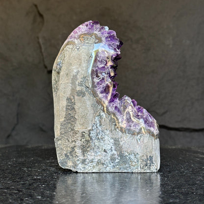 Amethyst with agate formations, amethyst cathedral for crystal decoration, extra large amethyst geode from Uruguay