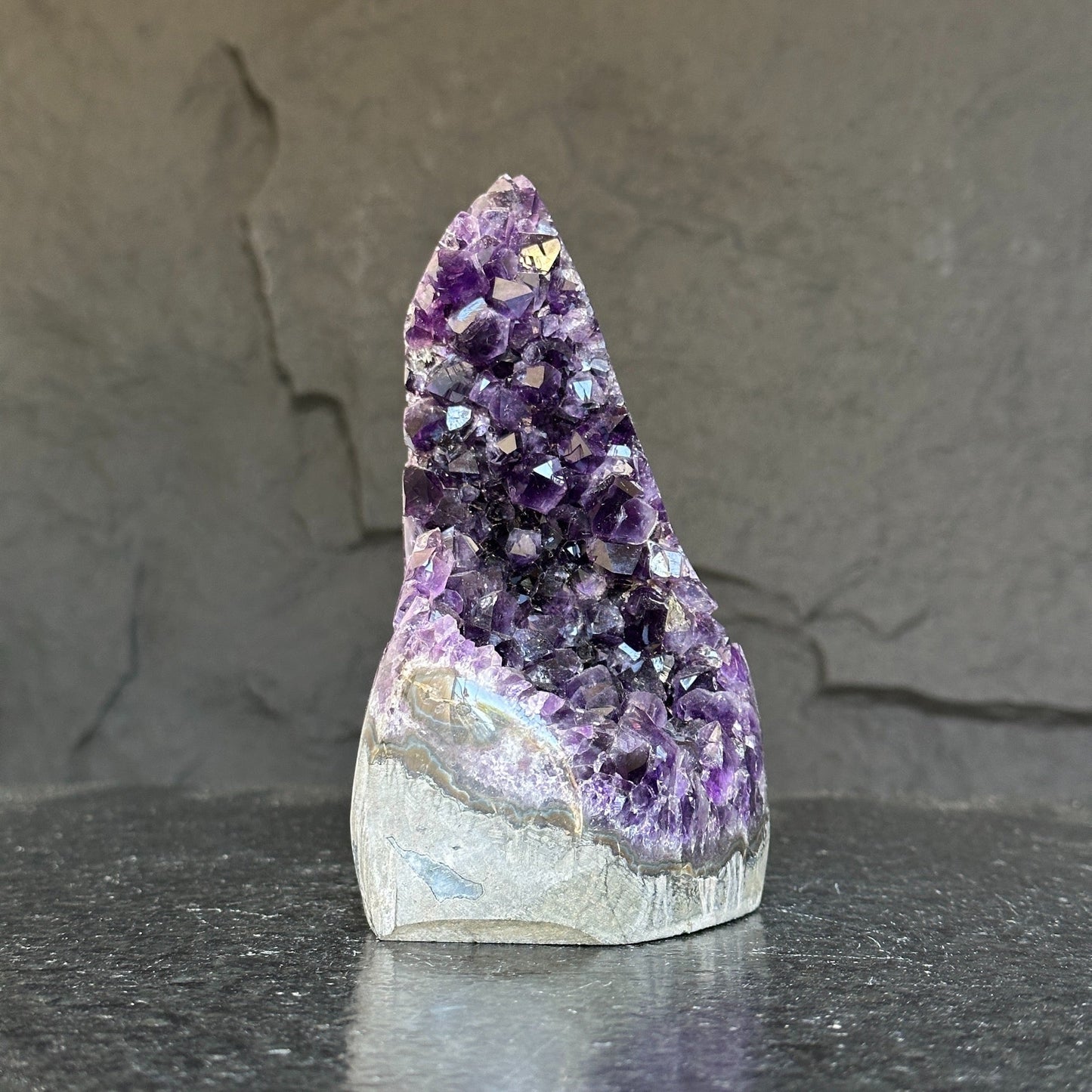 Amethyst with agate formations, amethyst cathedral for crystal decoration, extra large amethyst geode from Uruguay