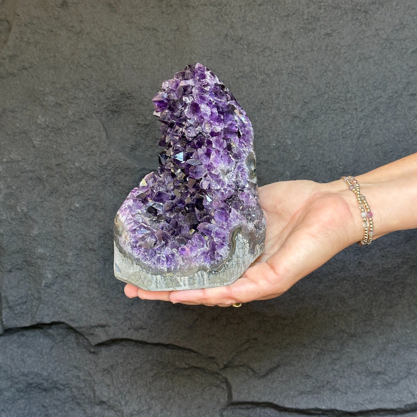 Galaxy amethyst geode, Deep Purple natural amethyst