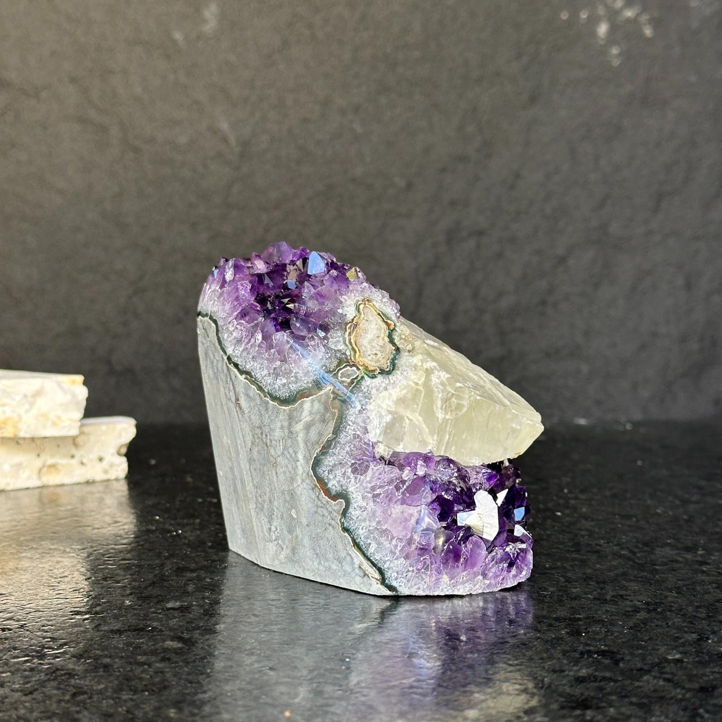 Amethyst Crystal rare find, amethyst with polished edges, Amethyst cathedral