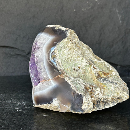 Amethyst Geode, Crystal from Uruguay, Extra Large amethyst, Anxiety Crystals with incredible agate edges