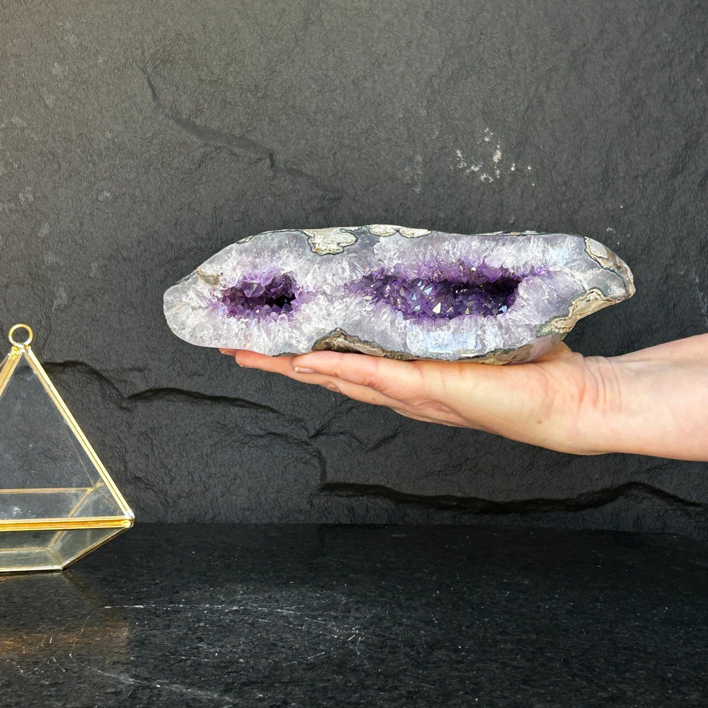 Amethyst and Agate Geode Cave, Large Cave shaped, wonderful piece for collectors, Full polished, Stunning decor Crystal