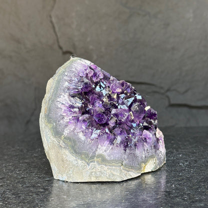 Large Amethyst Crystal Stone, Deep Purple Uruguayan Amethyst Geode , Anniversary Gift for Collectors