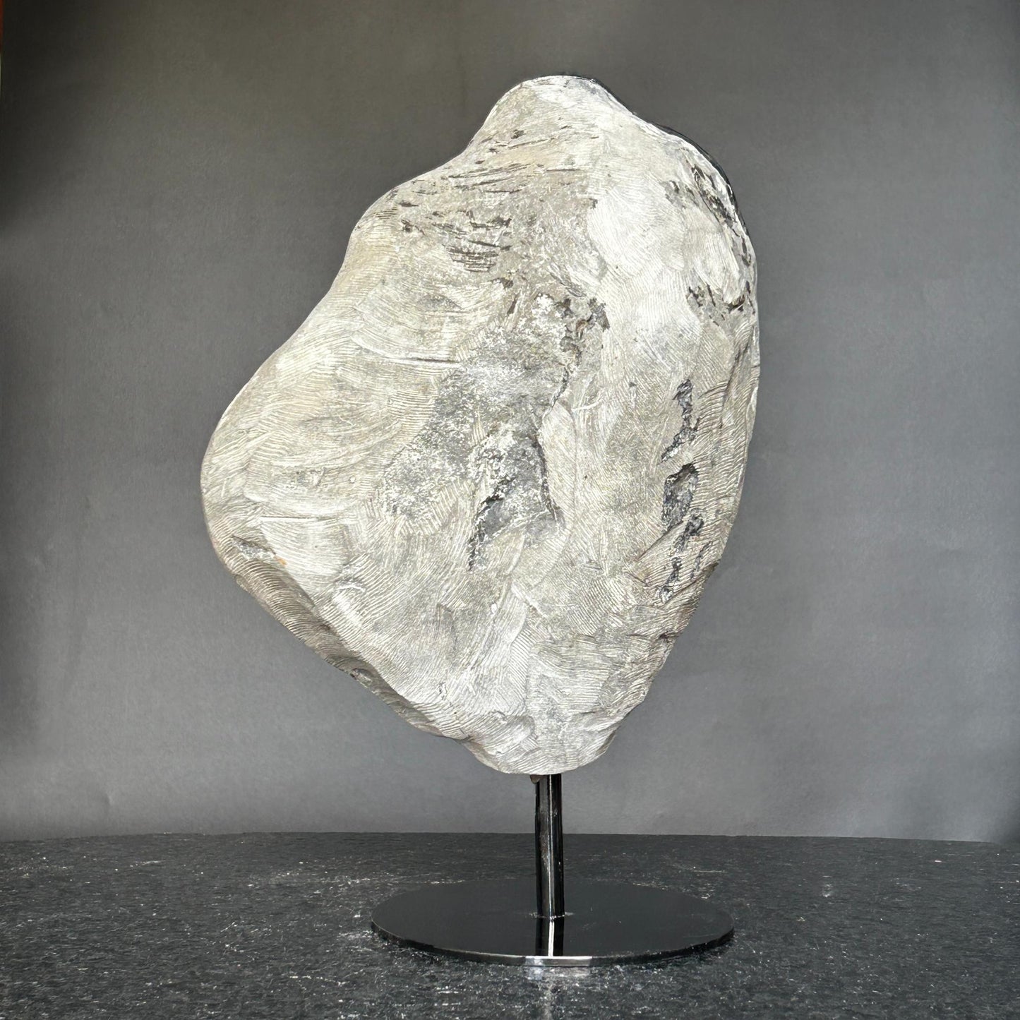 Deep Purple Amethyst Crystal Decor piece with metallic base included (13 in tall) Rare crystal for home decoration