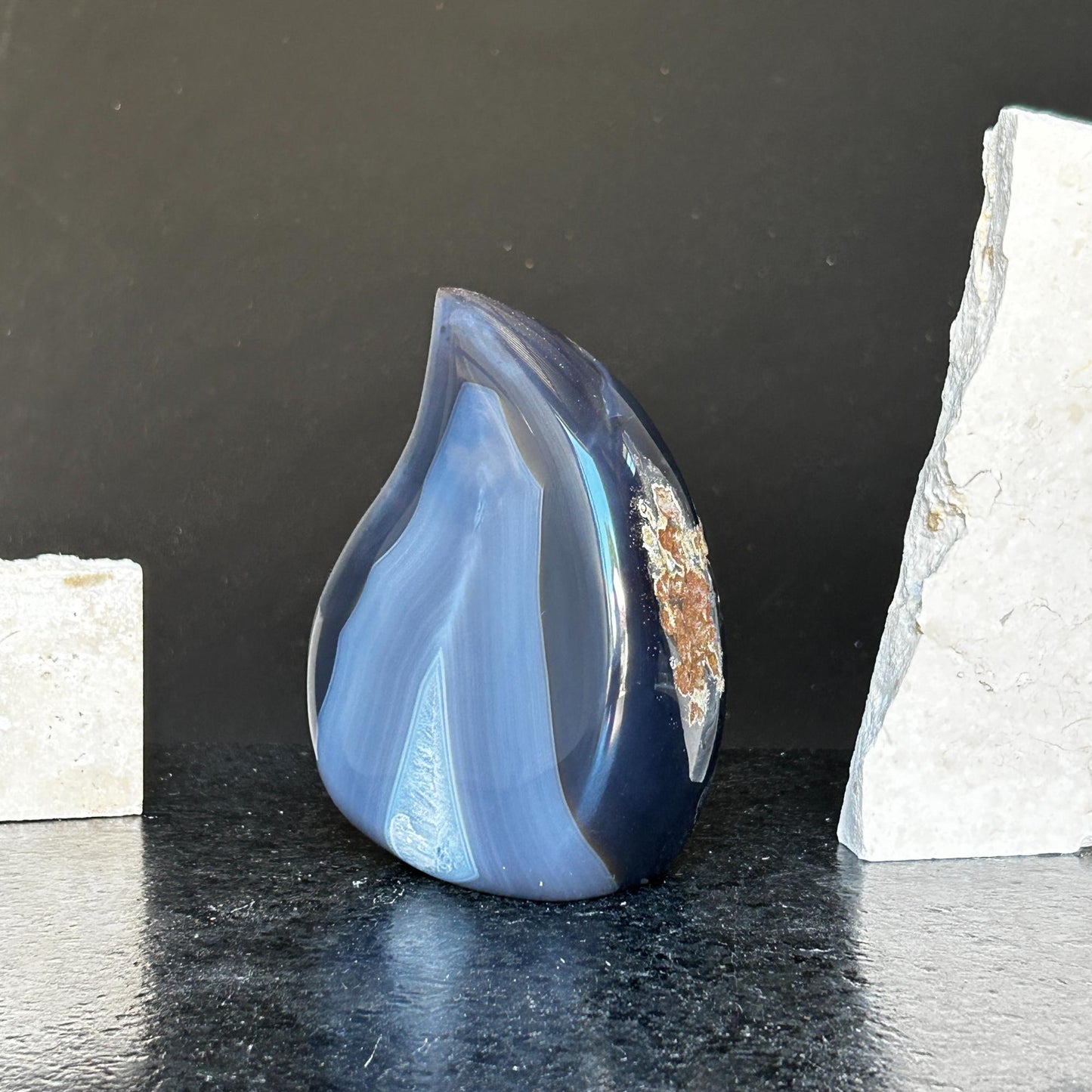Geode crystal decor, agate flame
