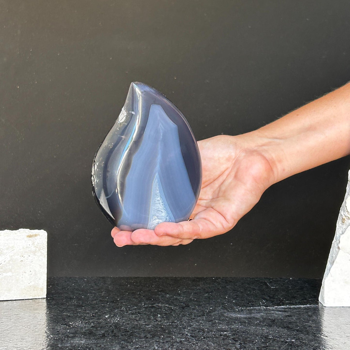 Geode crystal decor, agate flame