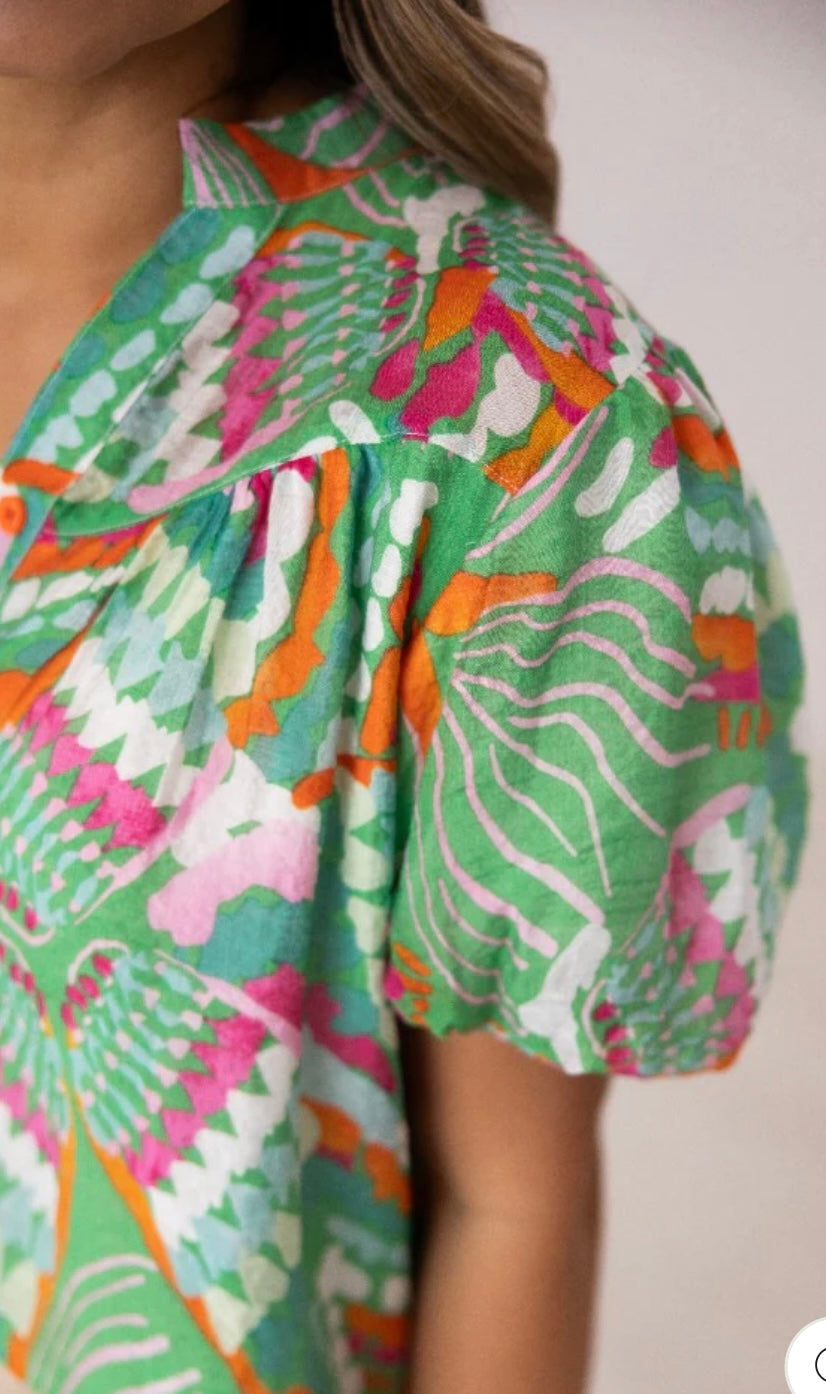 Tropical Puff Sleeve