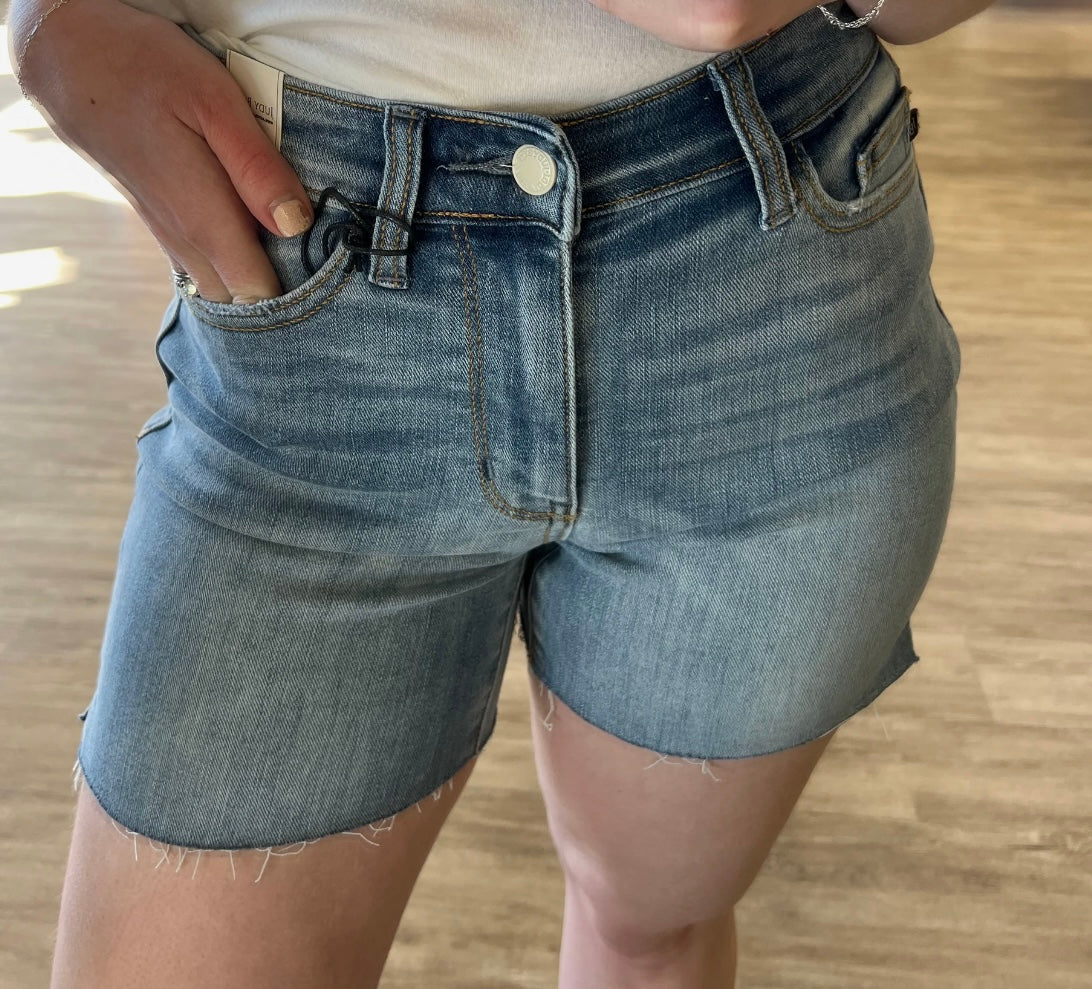 Mid Rise Light Wash Judy Blue Shorts
