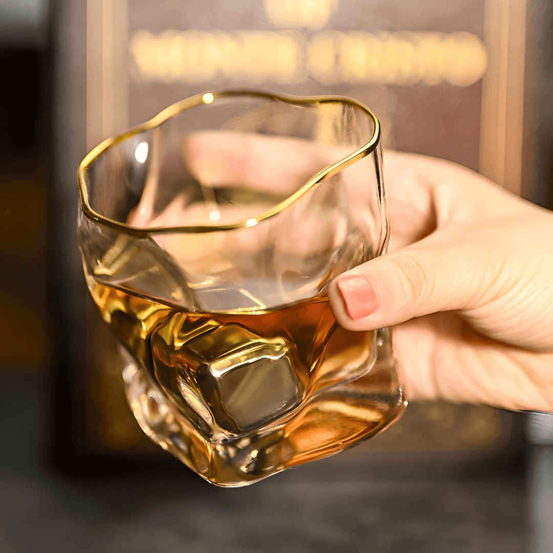 Gold Hoshi Japanese Crystal Whisky Glass