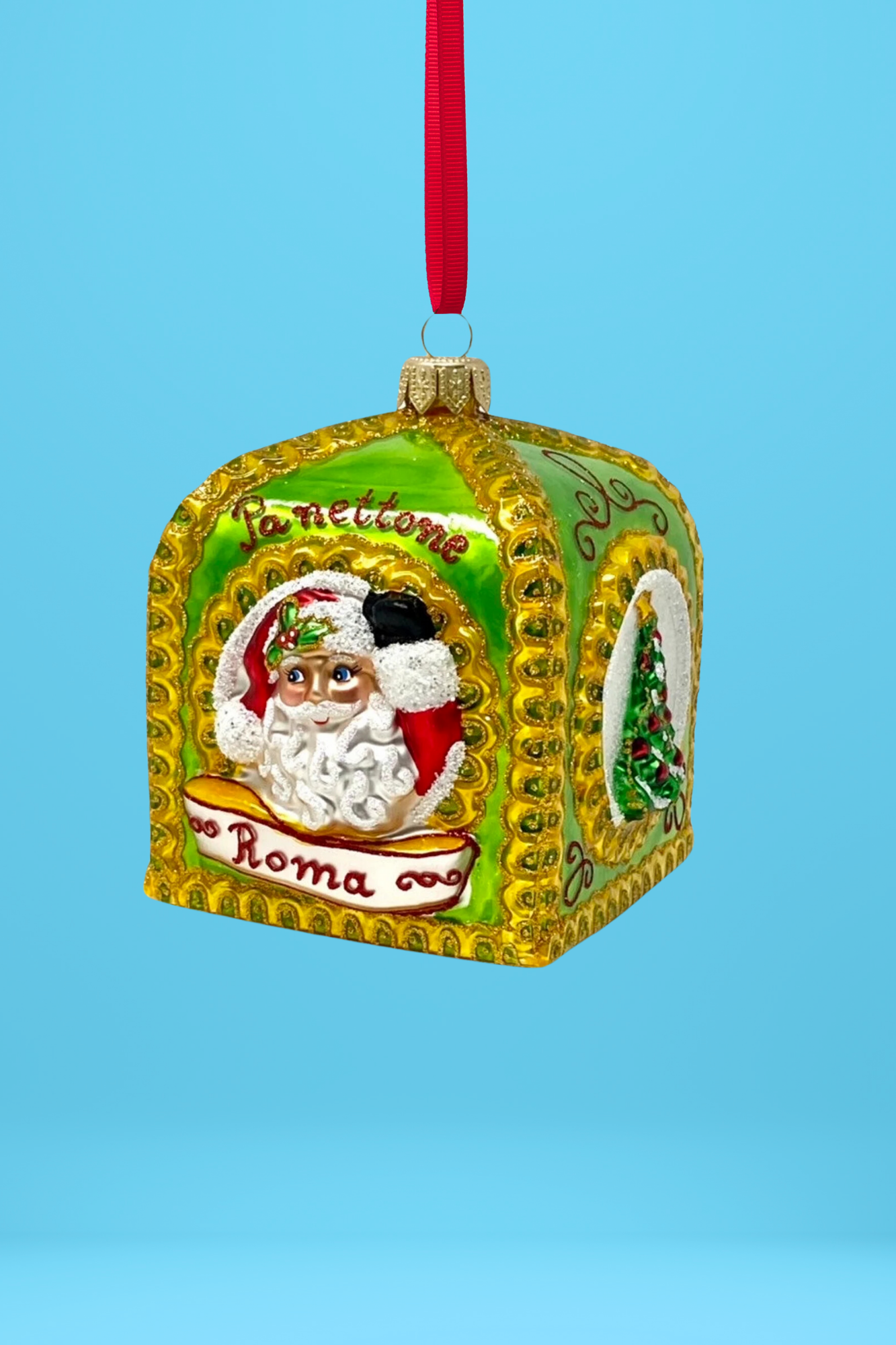 Green Panettone Polish Glass Ornament