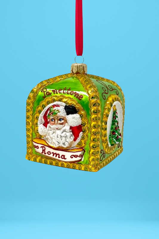 Green Panettone Polish Glass Ornament