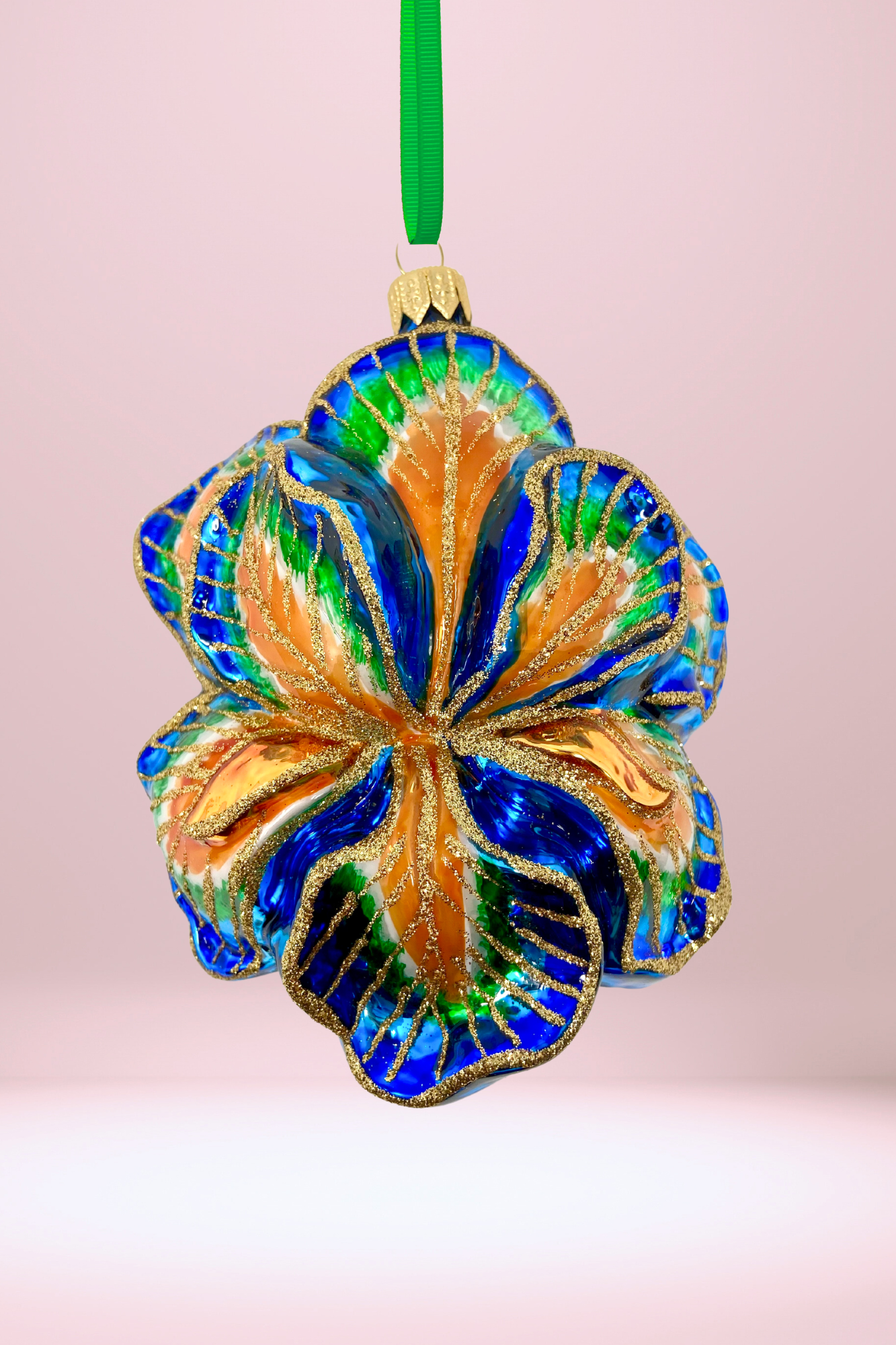 Heaven's Garden Iris Polish Glass Ornament