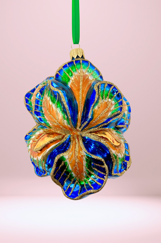 Heaven's Garden Iris Polish Glass Ornament