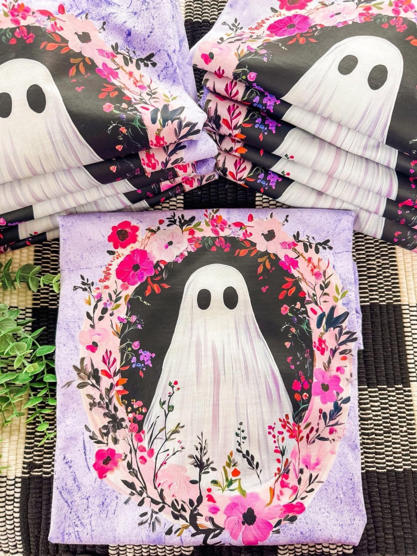 Floral Ghost On Purple