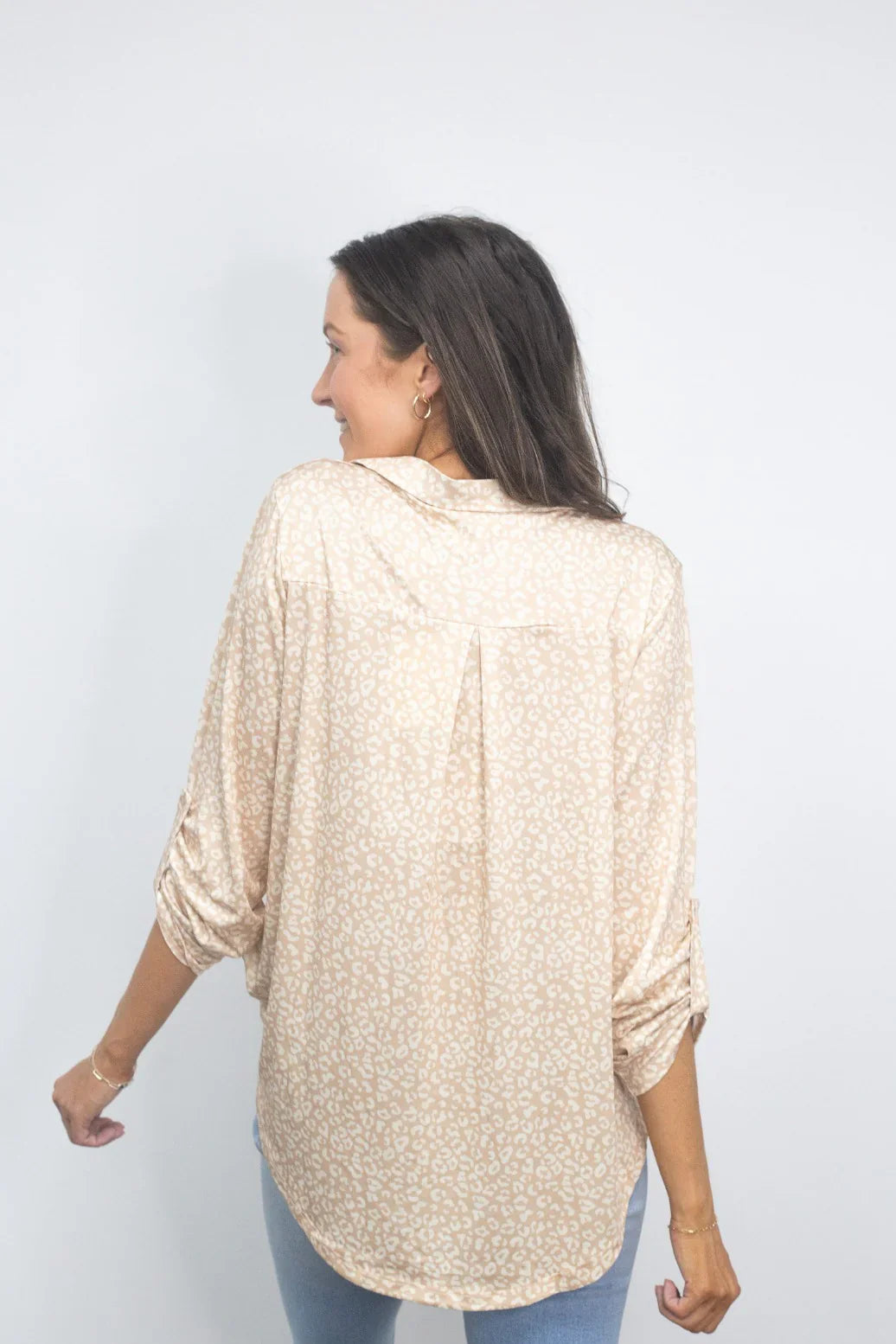 Gemma Tan Leopard Blouse