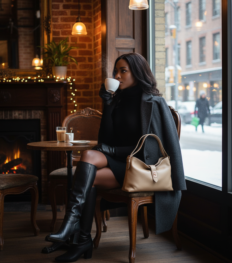 THE CLARA LEATHER SLOUCH BAG