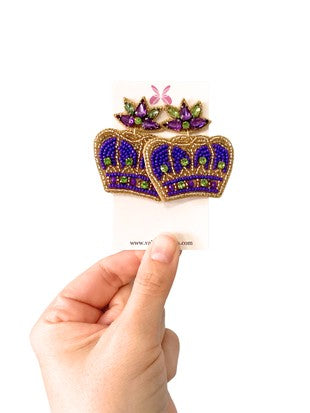 Mardi Gras Crown Earrings