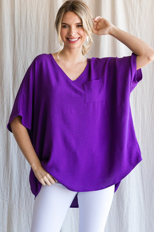 V Neck Basic - Purple