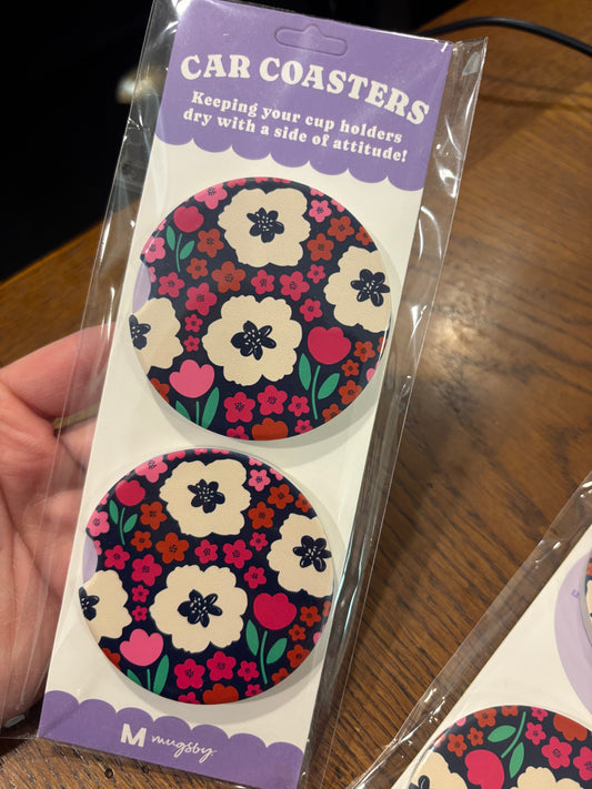 Floral Car Coasters
