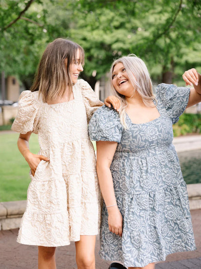 Floral Embroidered Dress, Linen
